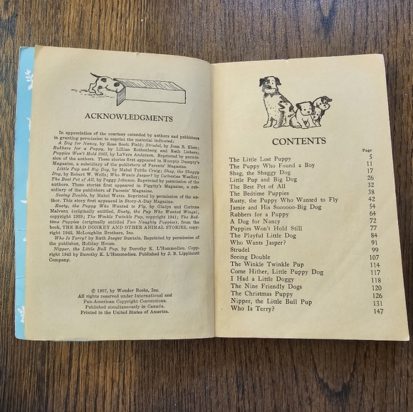 1950's Vintage Read Aloud Puppy Stories Wonder Books Paperback Book - Picture 3 of 8